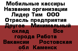 Мобильные кассиры › Название организации ­ Лидер Тим, ООО › Отрасль предприятия ­ Другое › Минимальный оклад ­ 50 000 - Все города Работа » Вакансии   . Ростовская обл.,Каменск-Шахтинский г.